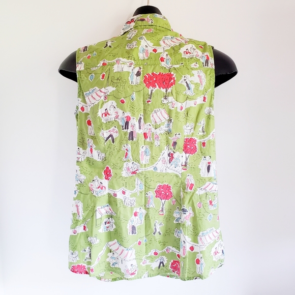 BODEN Printed Sleeveless Button Down Shirt 6 - Picture 4 of 7